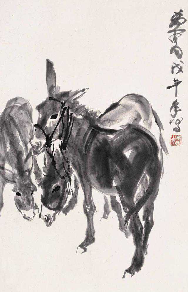 中国画艺术大师黄胄的墨驴作品