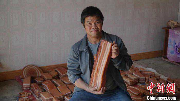 广西奇石似猪肉 因美好寓意受中国民众青睐