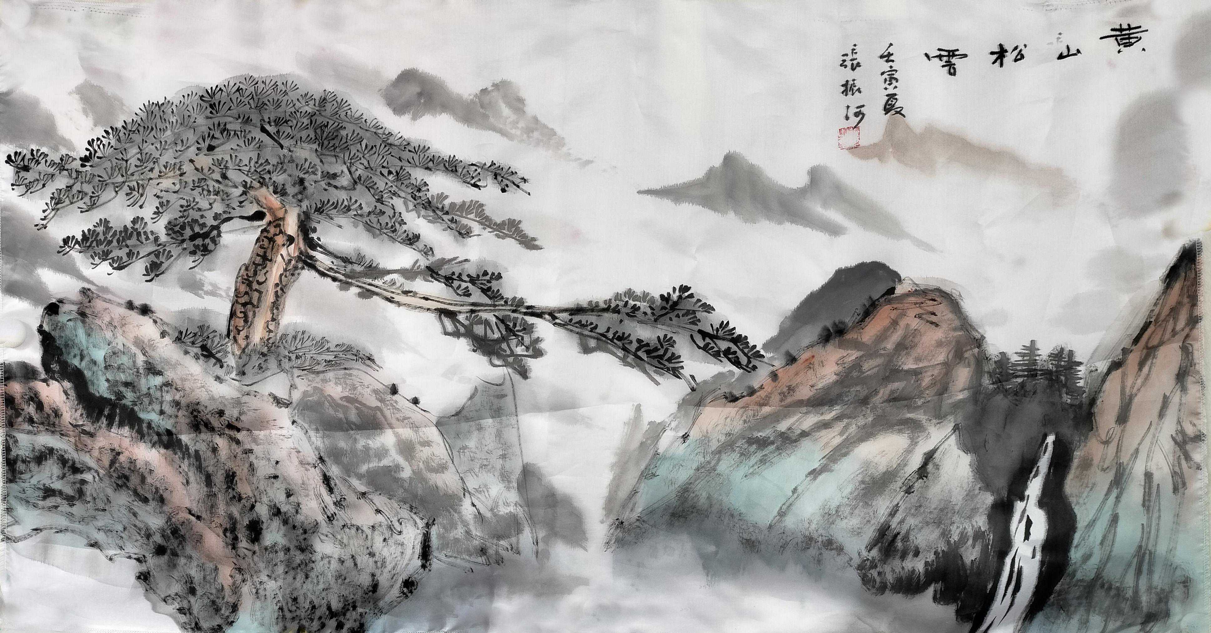 中国当代实力派书画名家张振河：丝绸画欣赏（一）