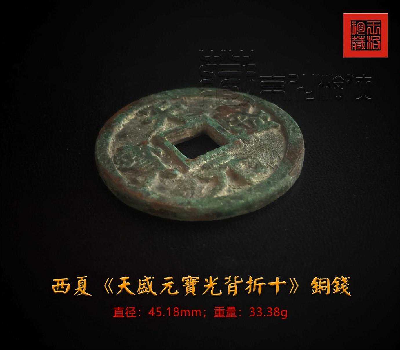极罕见的西夏《天盛元宝光背折十》铜钱鉴赏
