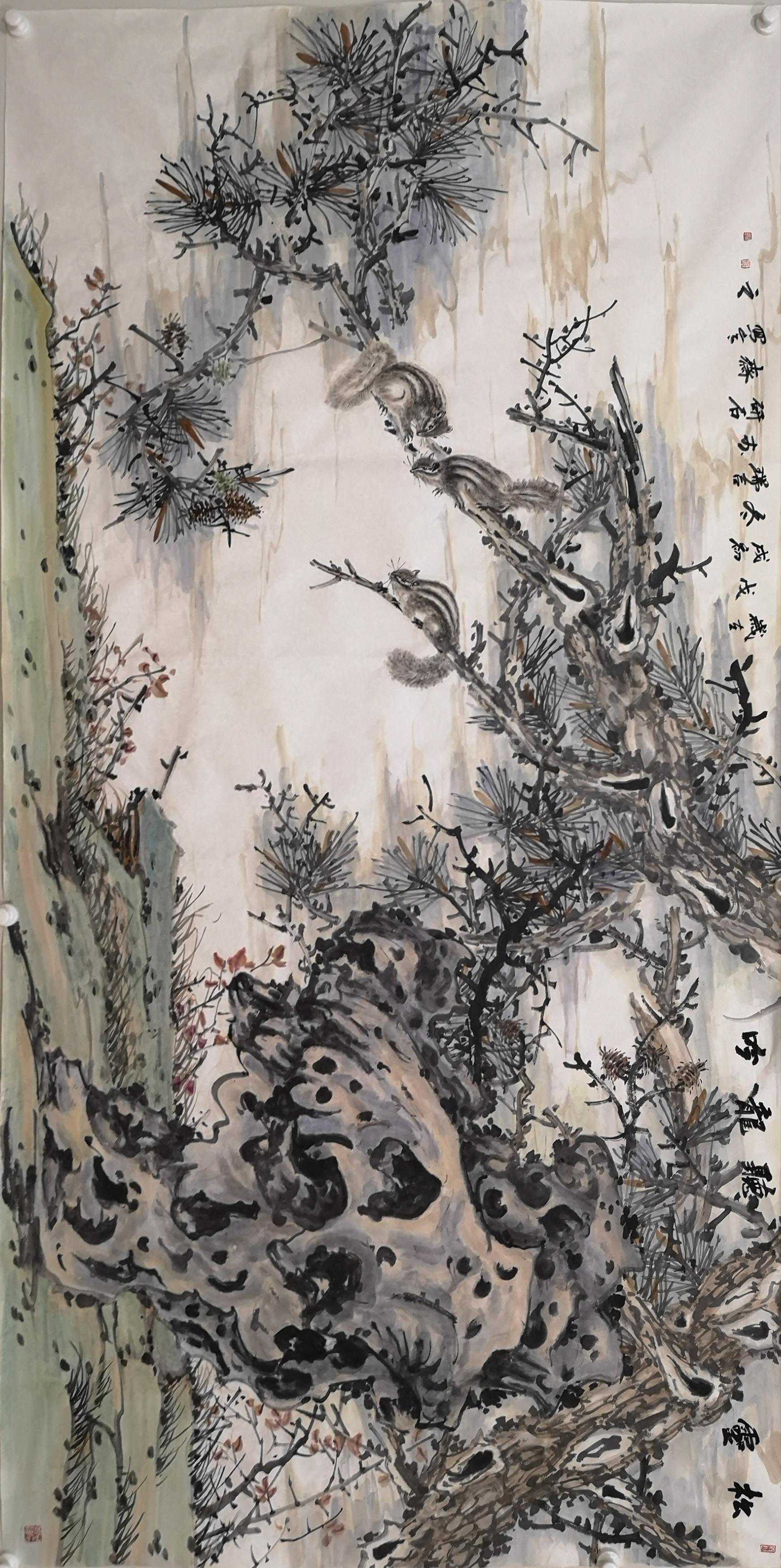 房瑞合先生画松鼠：栩栩如生 一派天机