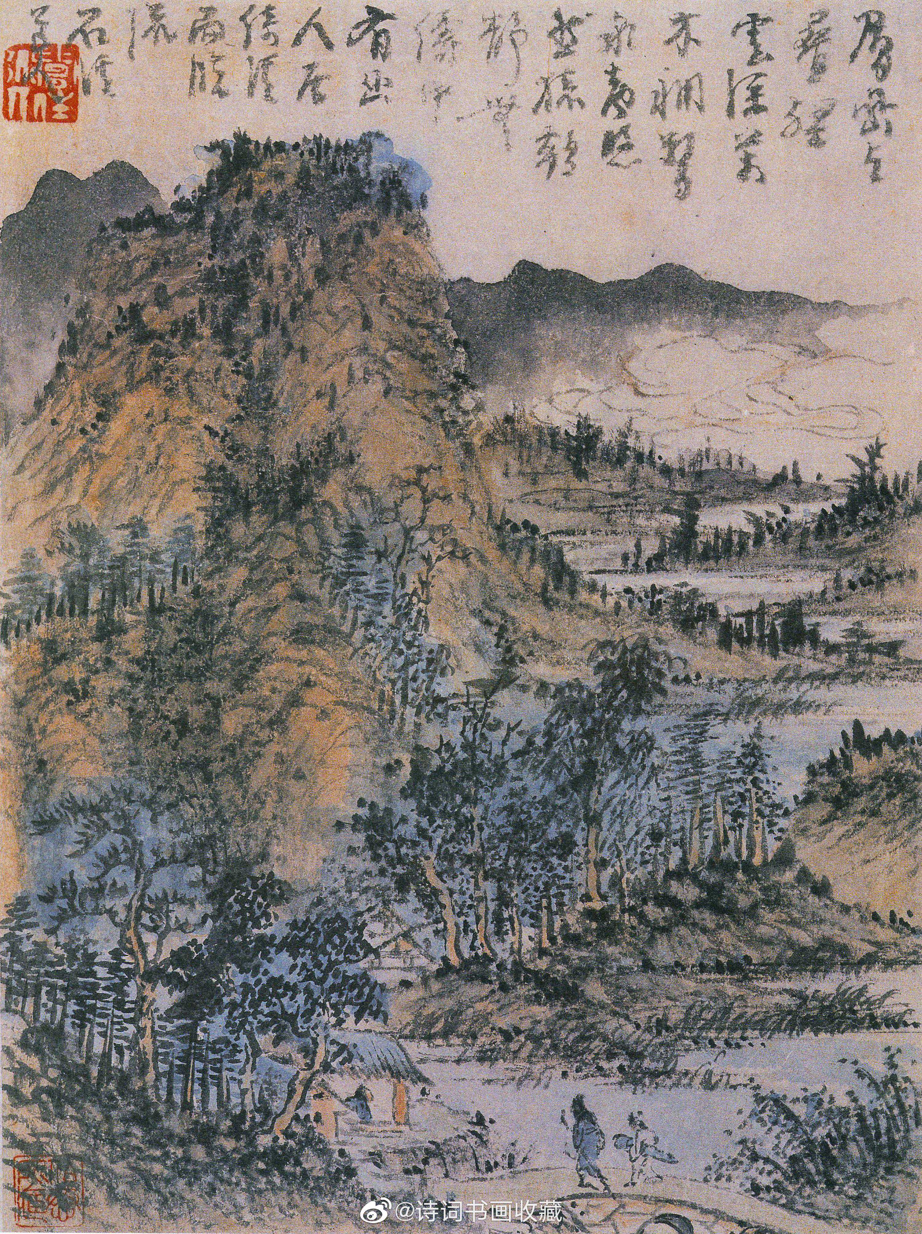 髡残山水册页：苍浑茂密，意境幽深