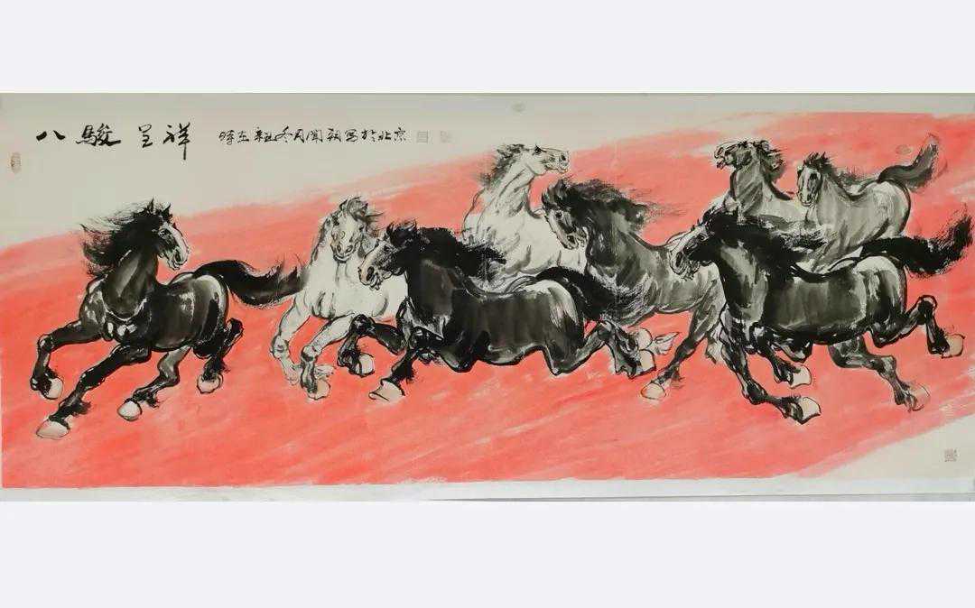 风景名胜画马闻朝的国画艺术